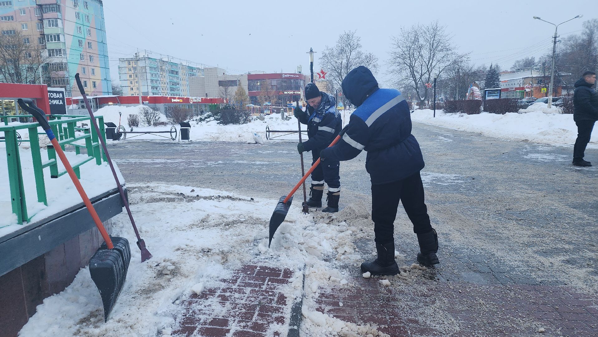 Егорьевск, уборка, снег, подмосковье, сквер, викулов,