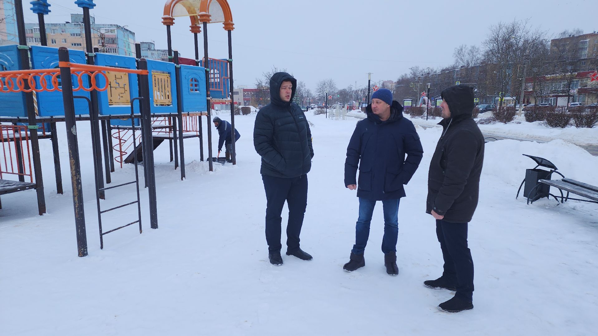 Егорьевск, уборка, снег, подмосковье, сквер, викулов,