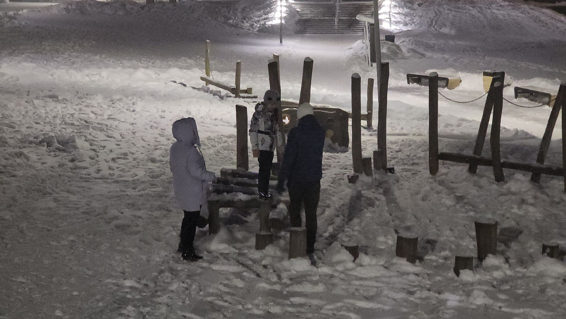 Пушкино, горки, снег, новый год, дети, общество, люди, досуг, Зима в Подмосоковье, Городской округ Пушкинский,