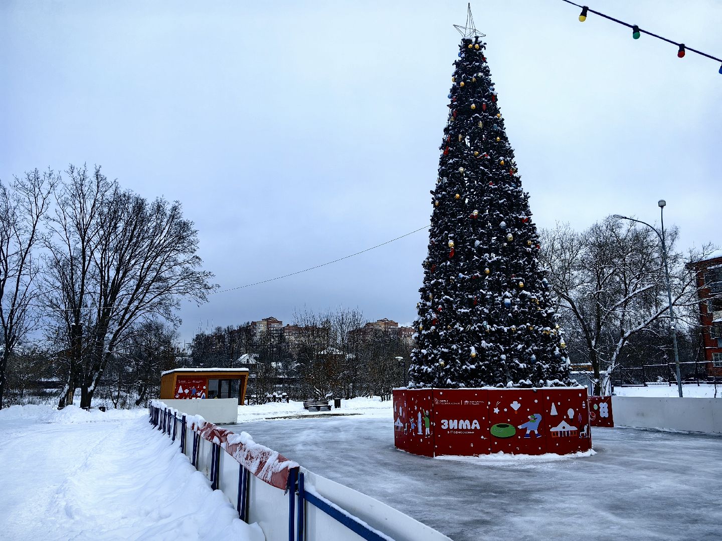 каток, каток в парке, лед, коньки, клюшка,