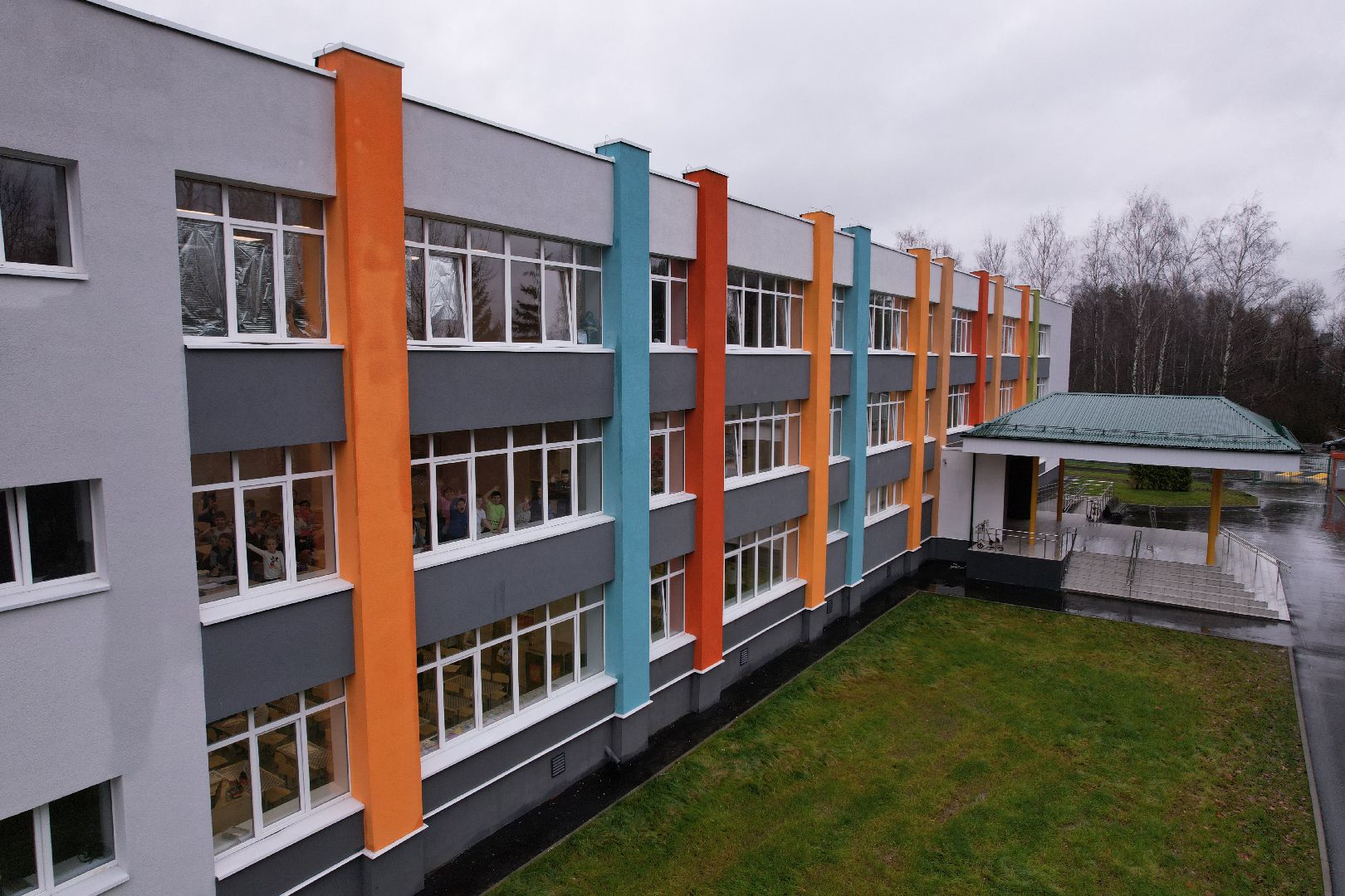 видео с коптера, школа, апрелевка,