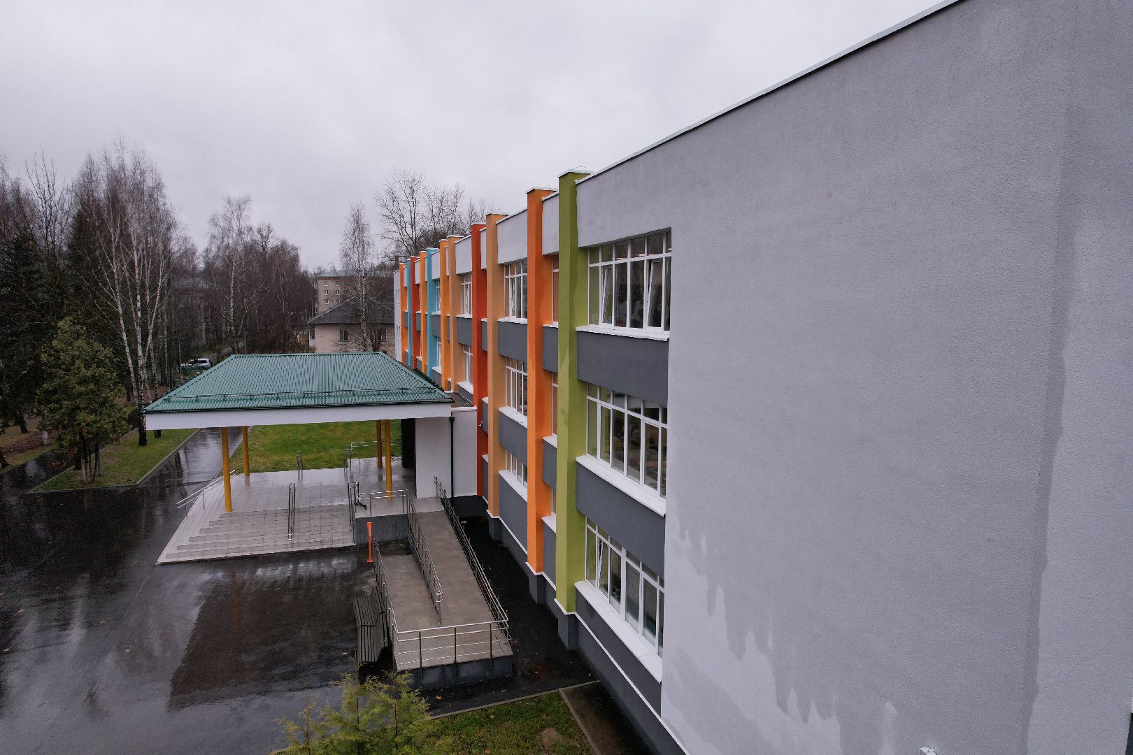 видео с коптера, школа, апрелевка,