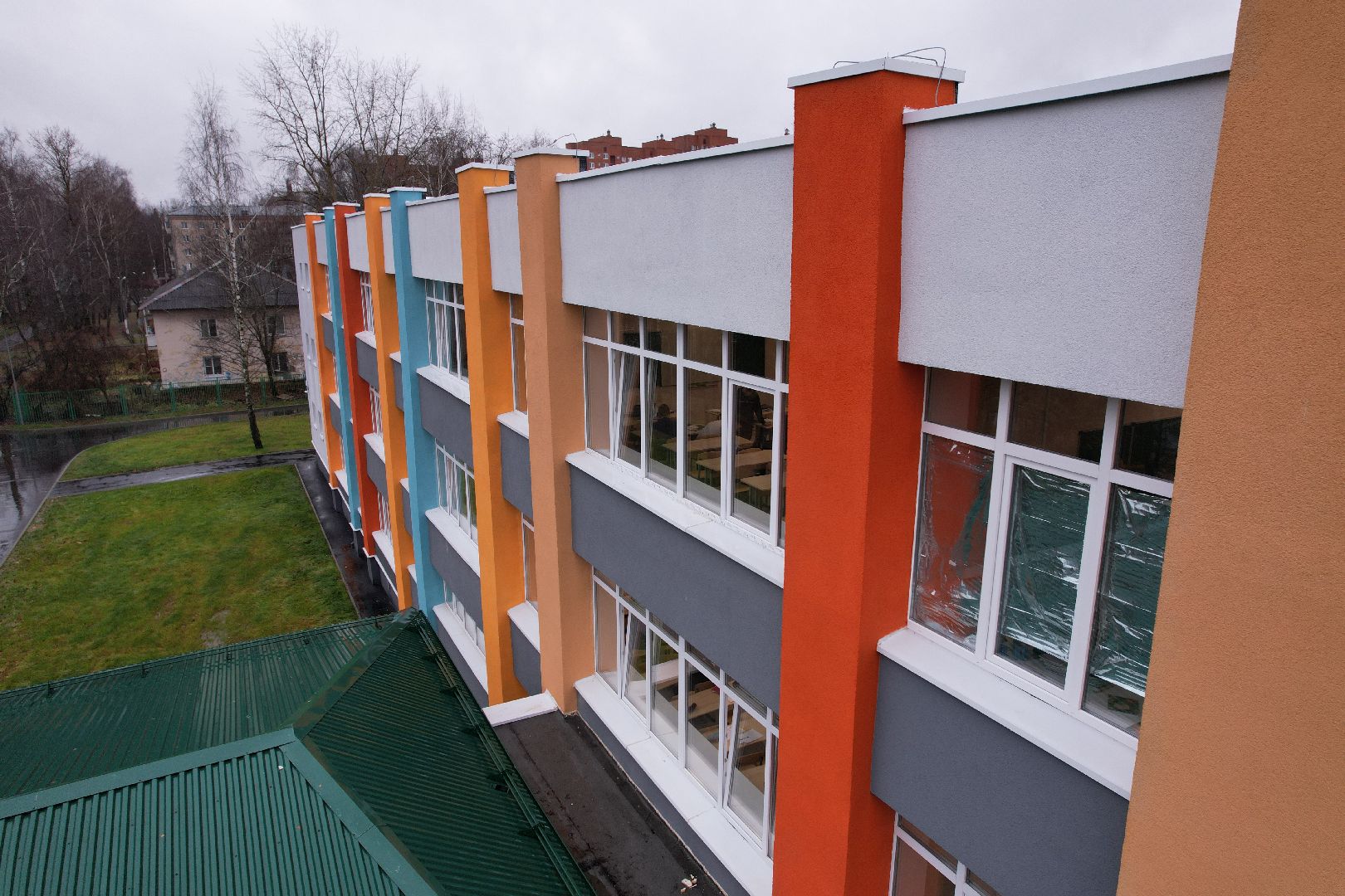 видео с коптера, школа, апрелевка,