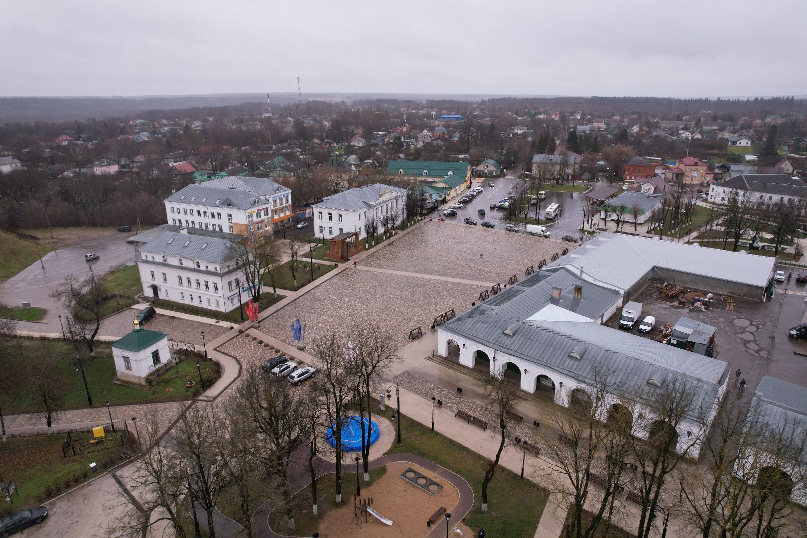 видео с коптера, верея, школа,