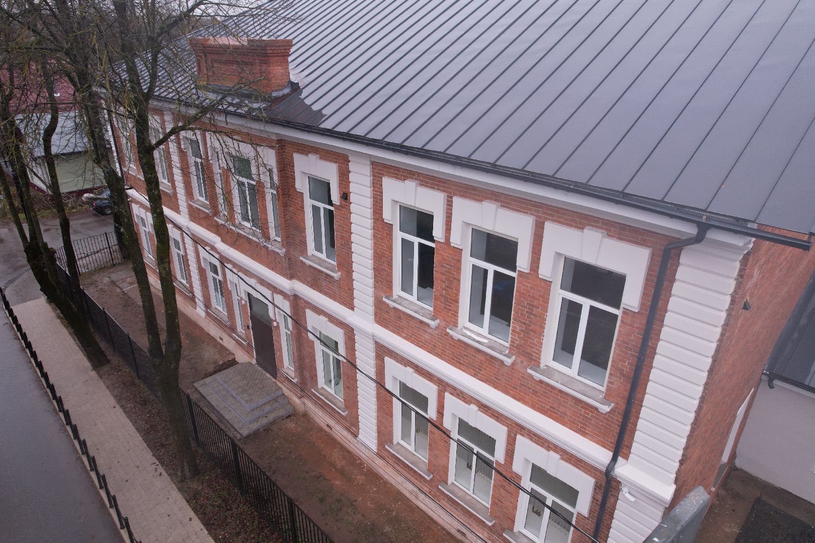 видео с коптера, верея, школа,