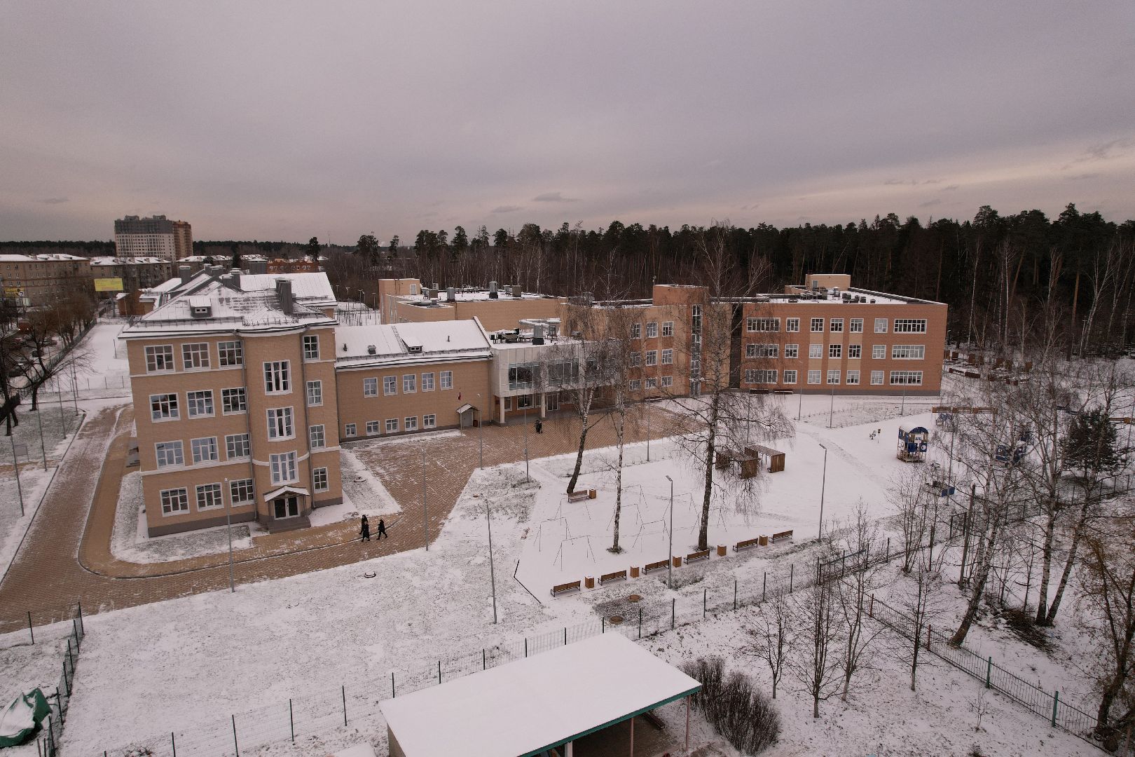 видео с коптера, школа, ногинск,