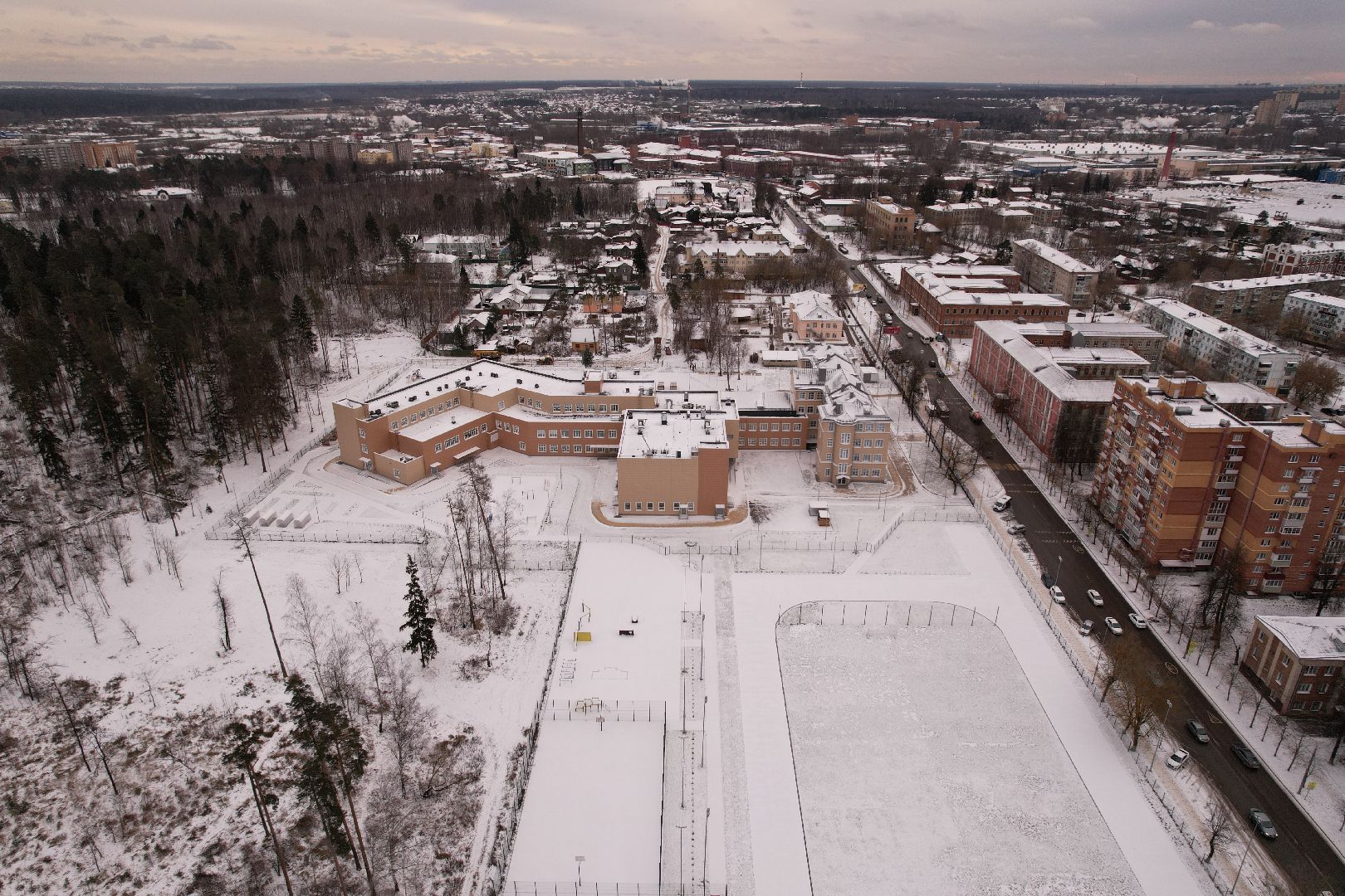 видео с коптера, школа, ногинск,