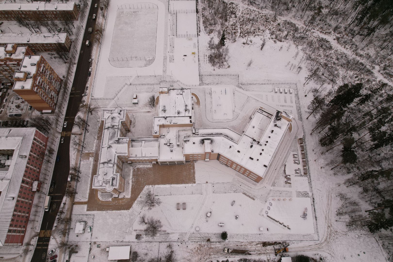 видео с коптера, школа, ногинск,