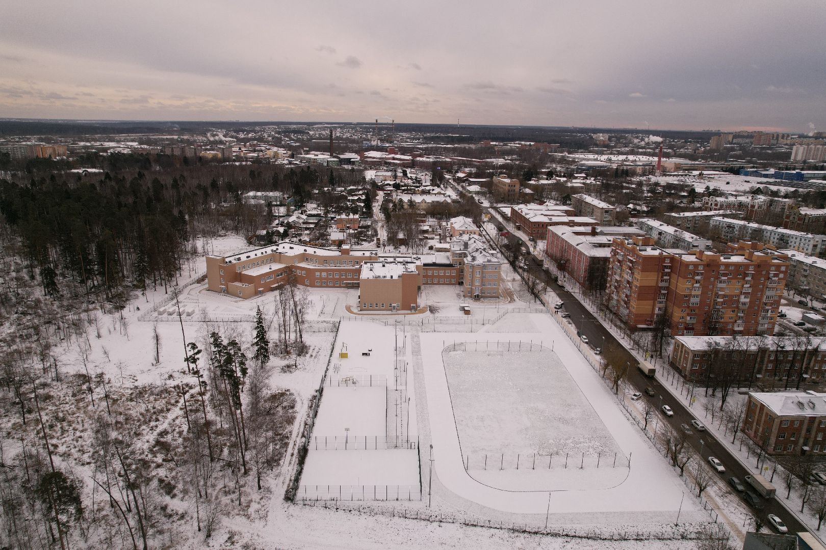 видео с коптера, школа, ногинск,