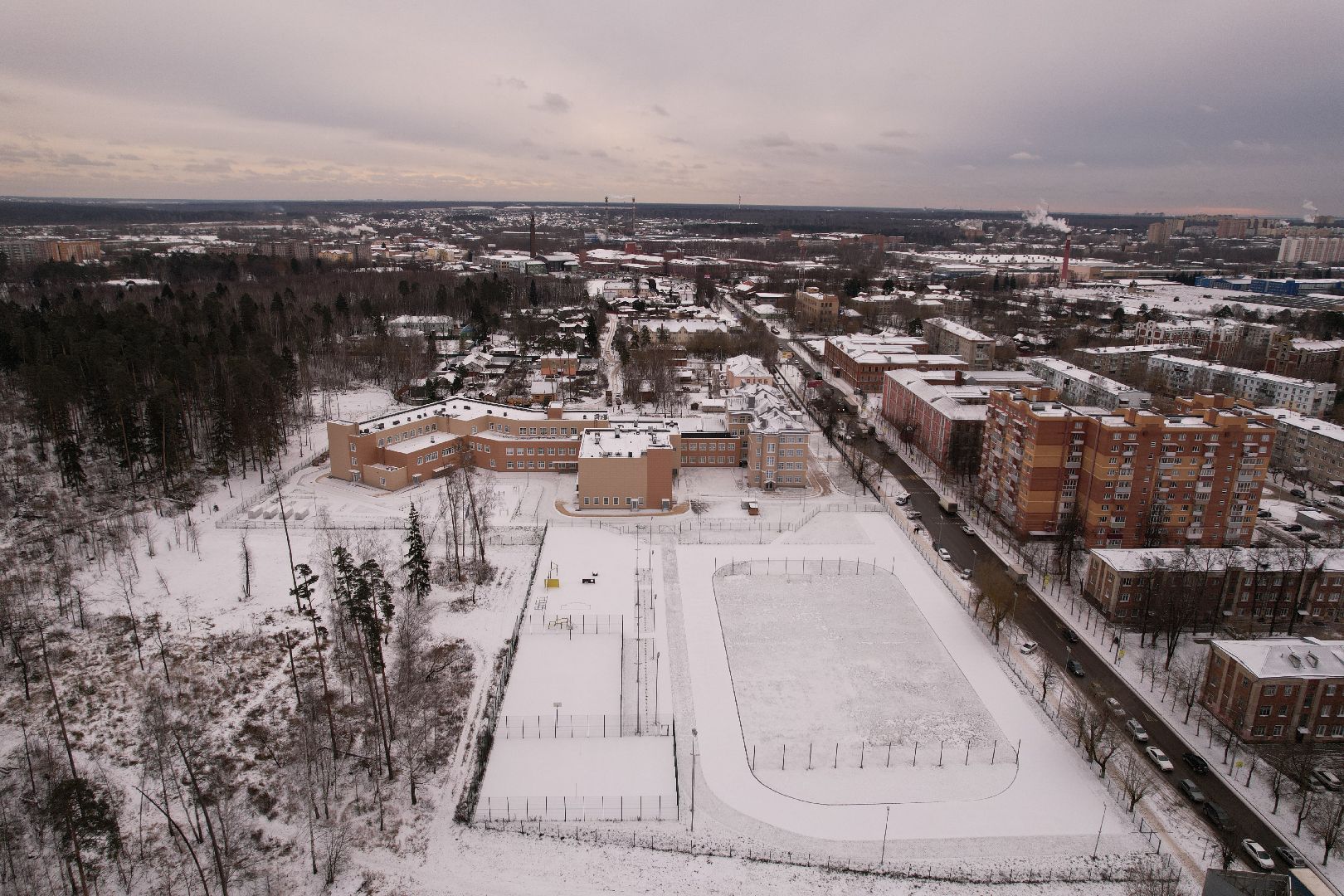 видео с коптера, школа, ногинск,