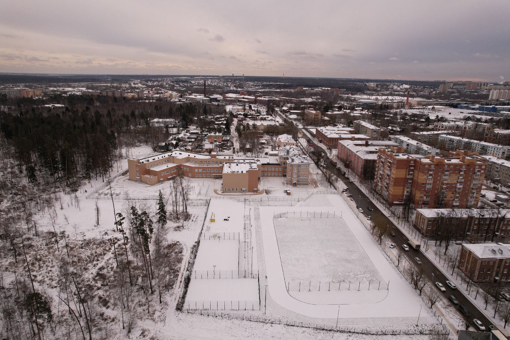 видео с коптера, школа, ногинск,