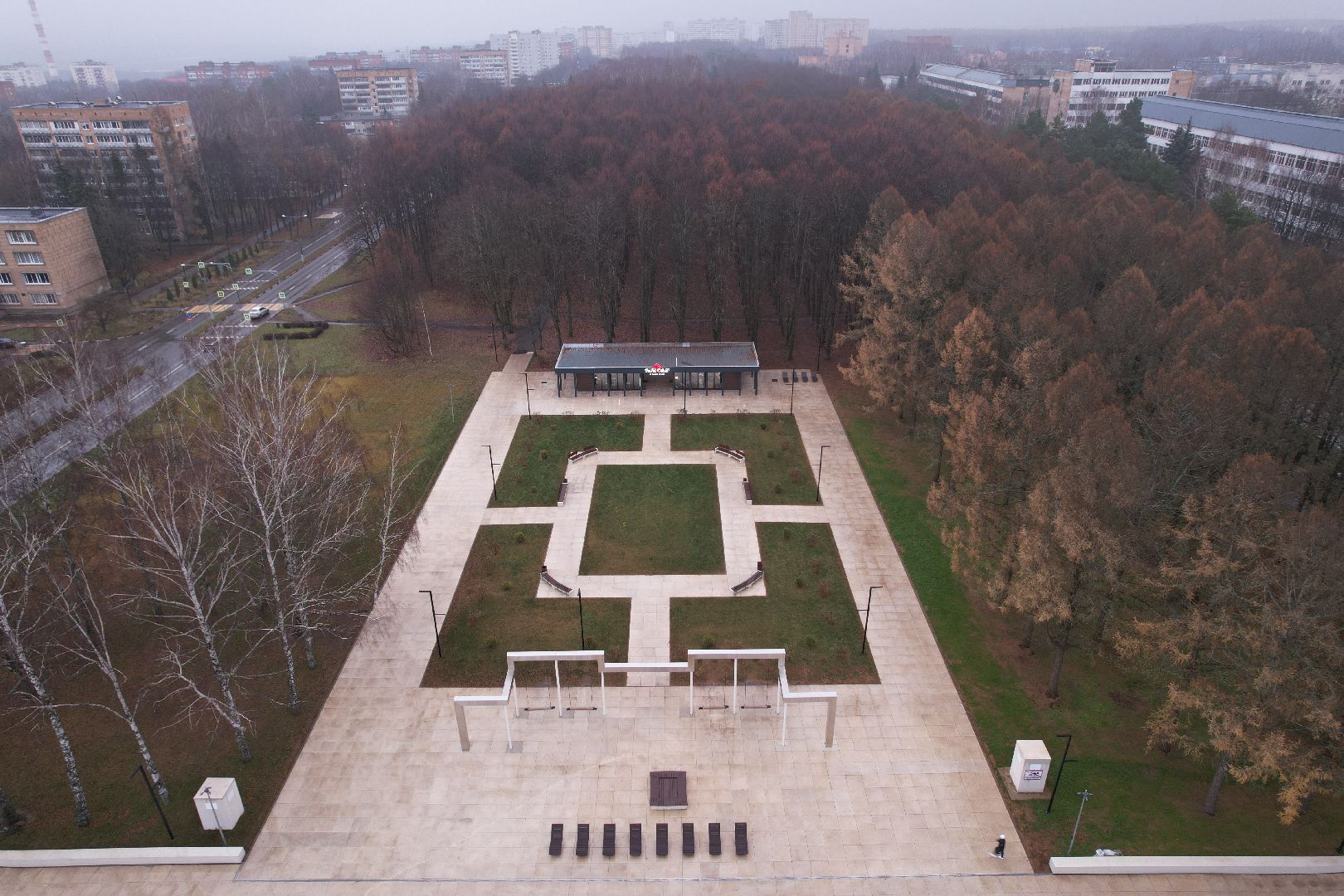 пущино, институтская, видео с коптера,