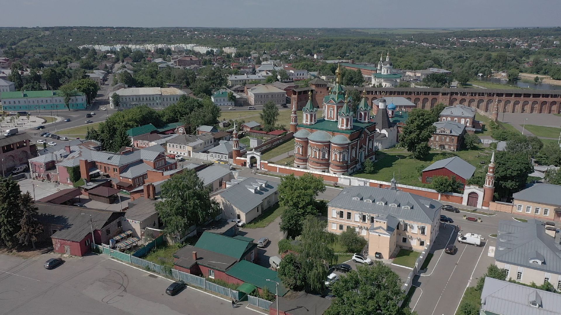 видео с коптера, Коломна, архитектура,