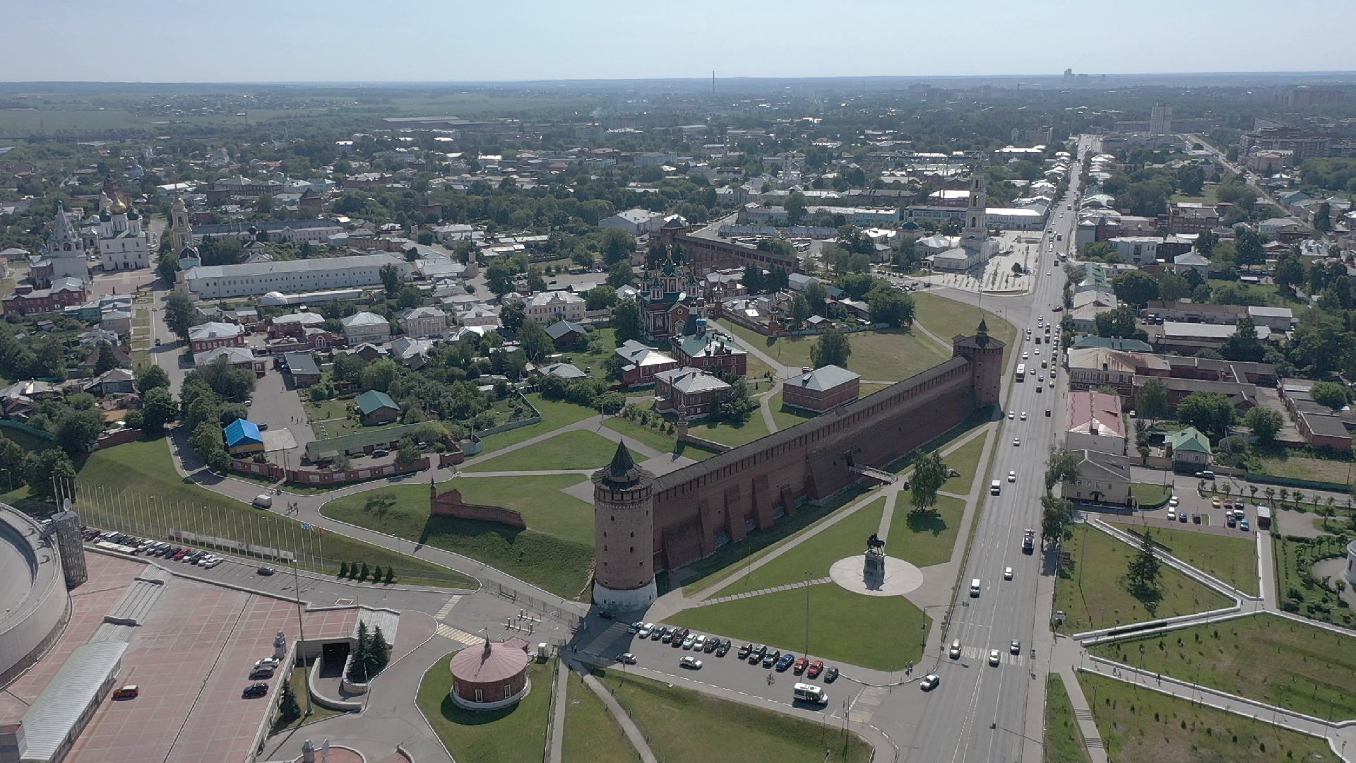 видео с коптера, Коломна, архитектура,