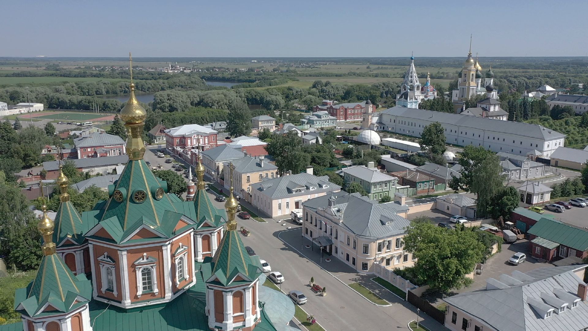 видео с коптера, Коломна, архитектура,