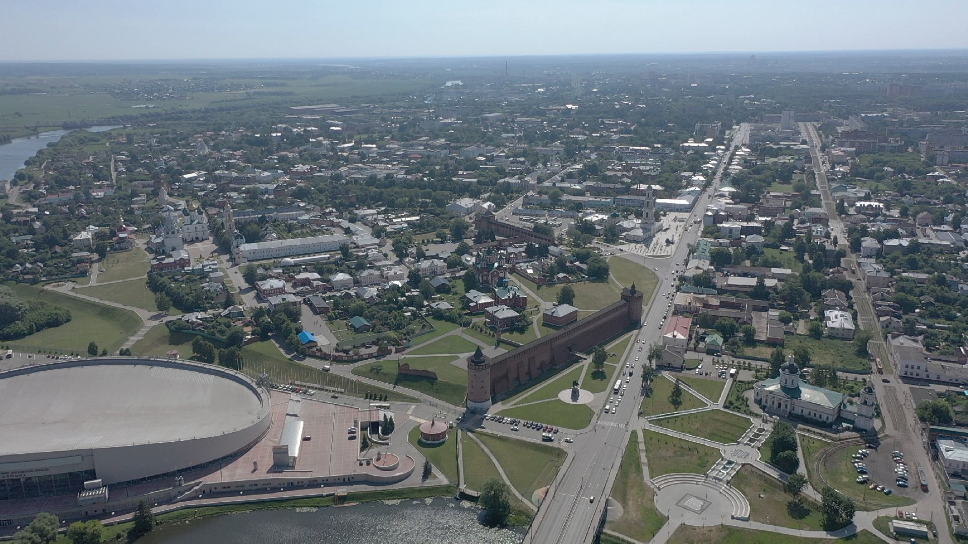 видео с коптера, Коломна, архитектура,
