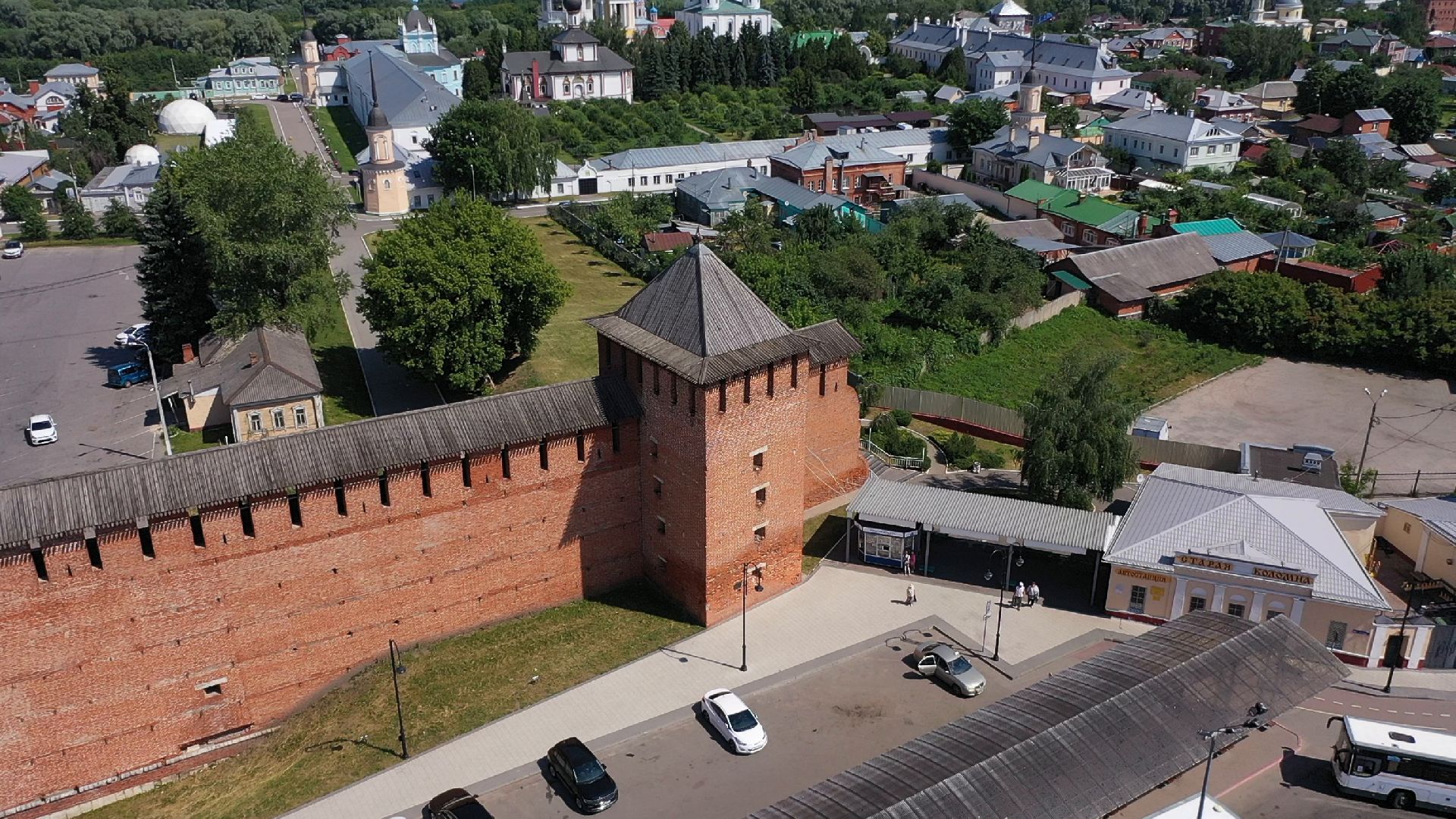видео с коптера, Коломна, архитектура,