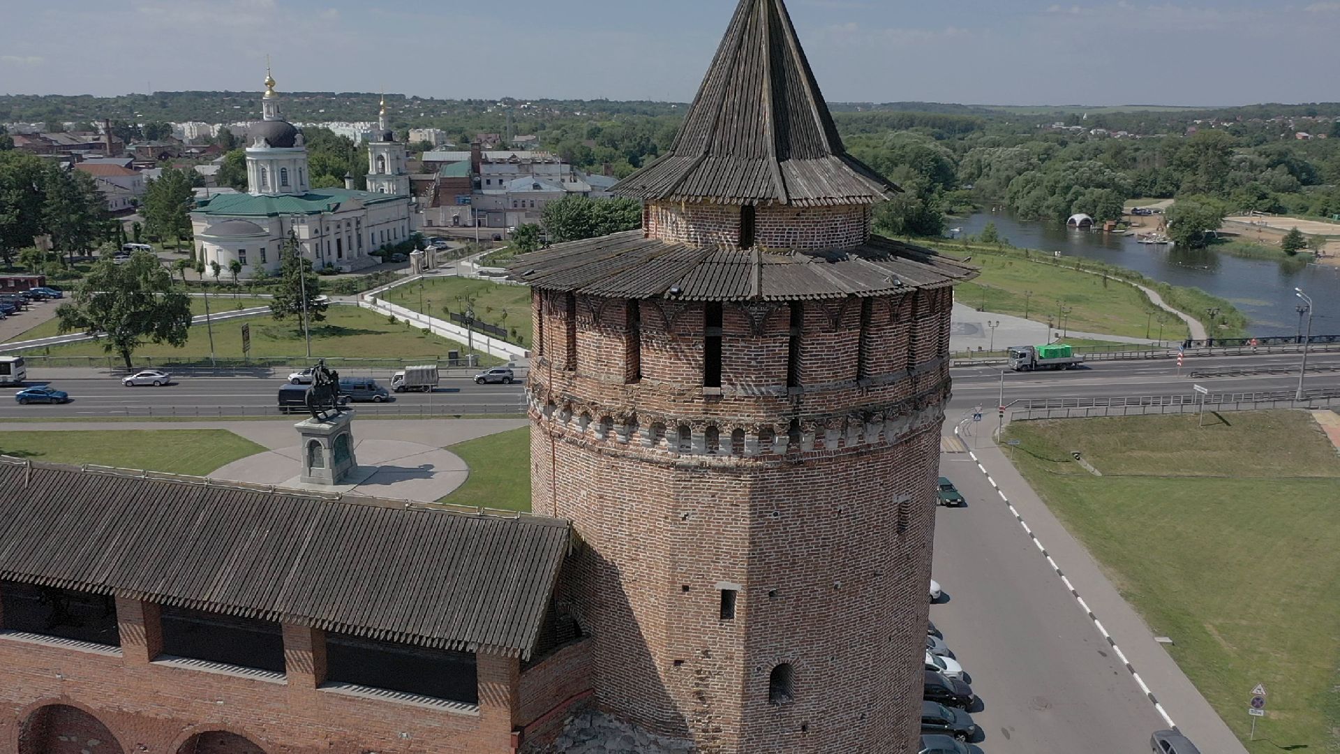 видео с коптера, Коломна, архитектура,