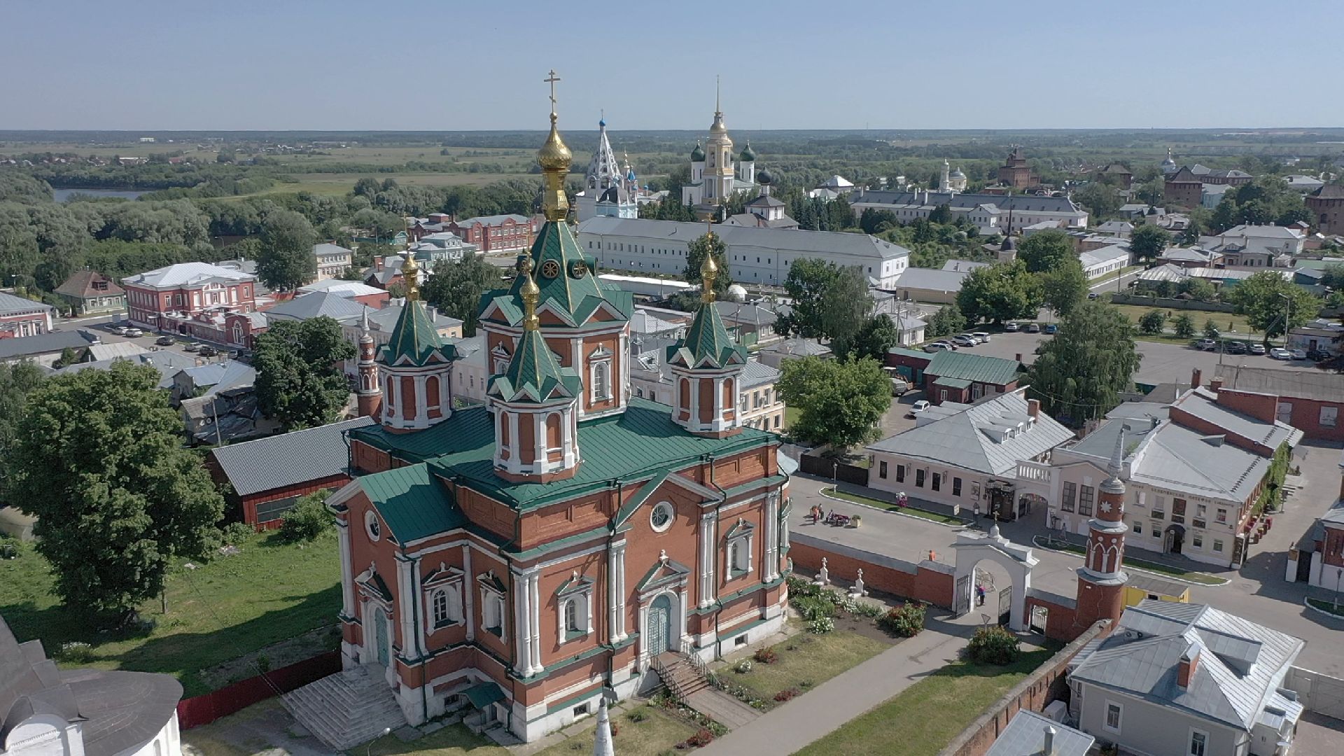 видео с коптера, Коломна, архитектура,