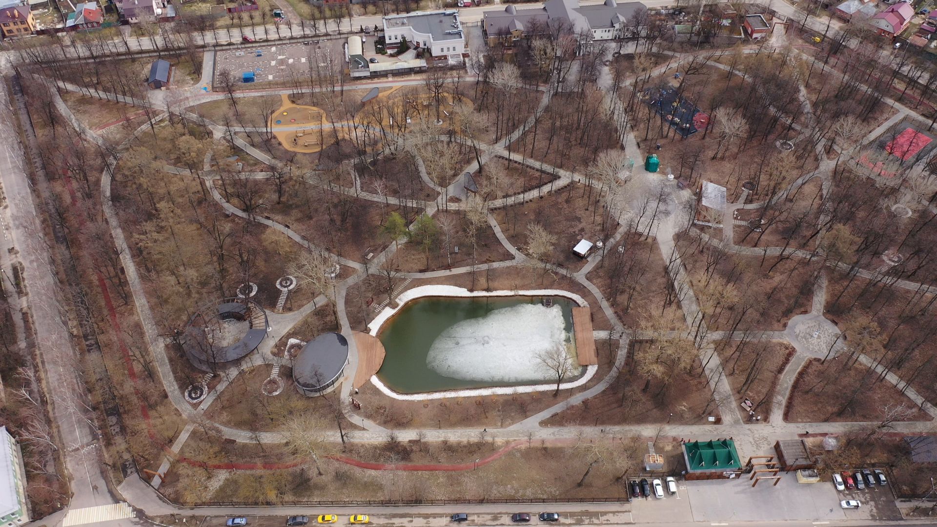 видео с коптера, серпухов, парк, благоустройство,