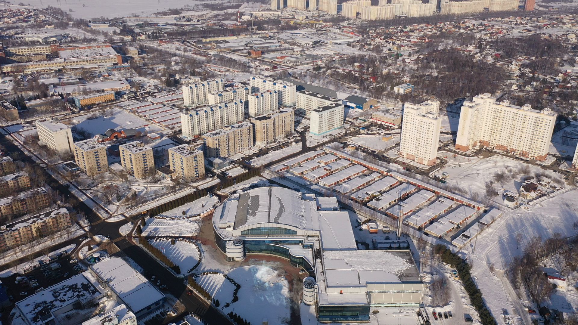 видео с коптера, чехов, спорт, строительство,