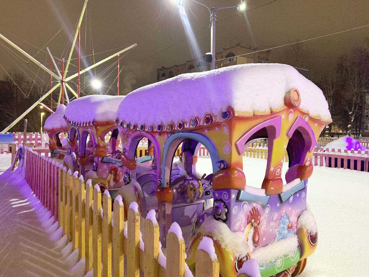 Балашиха, Подмосковье, Общество, Зимний городок аттракционов, Горки,