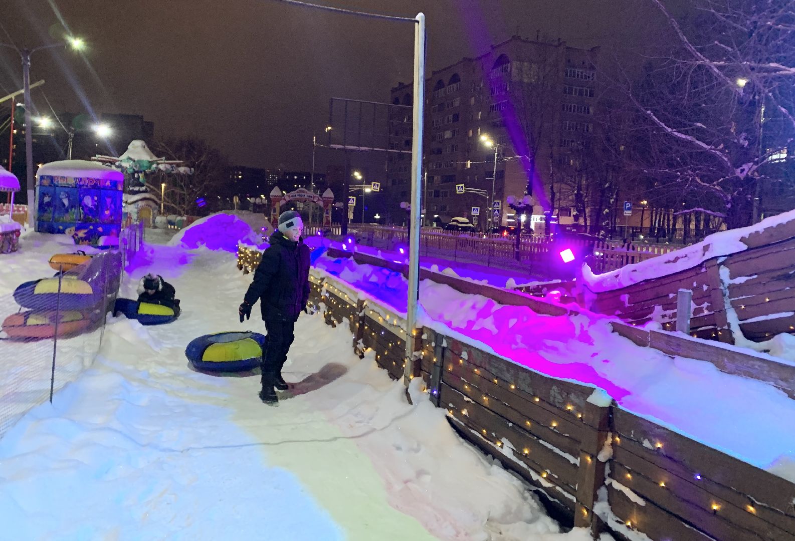 Балашиха, Подмосковье, Общество, Зимний городок аттракционов, Горки,
