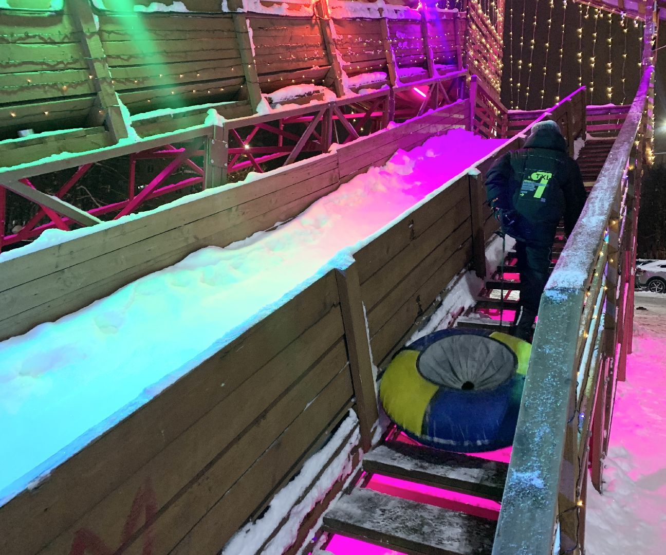 Балашиха, Подмосковье, Общество, Зимний городок аттракционов, Горки,