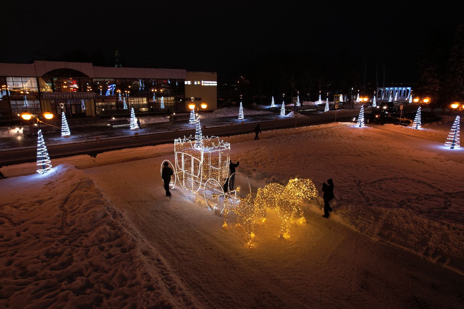 новый год, видео с коптера, Сергиев Посад