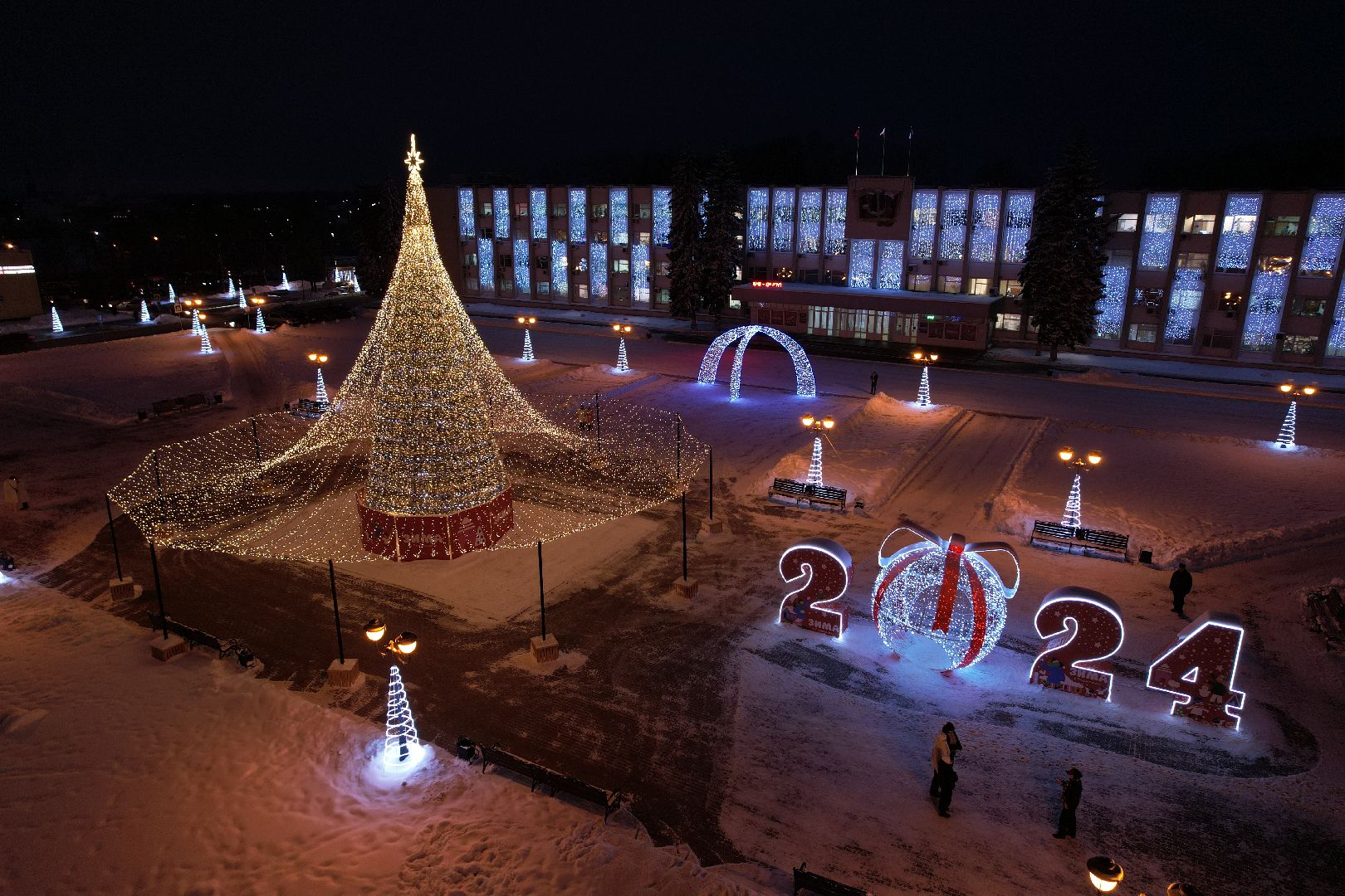 новый год, видео с коптера, Сергиев Посад