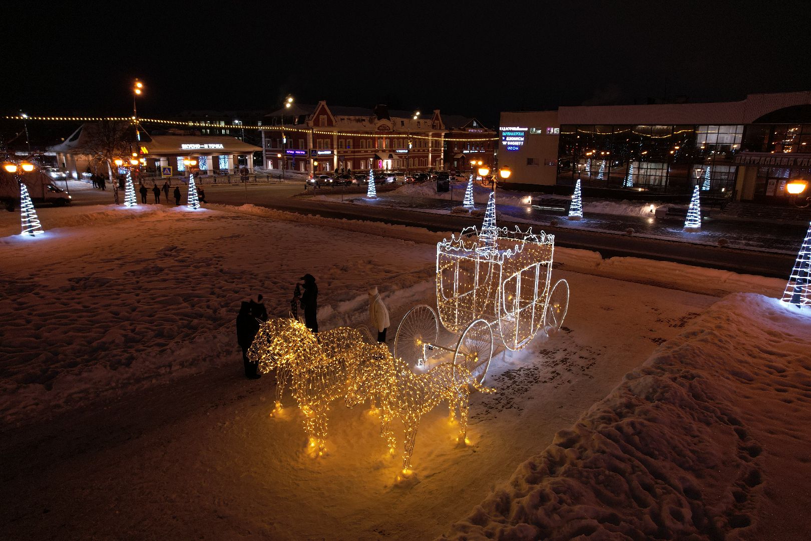новый год, видео с коптера, Сергиев Посад
