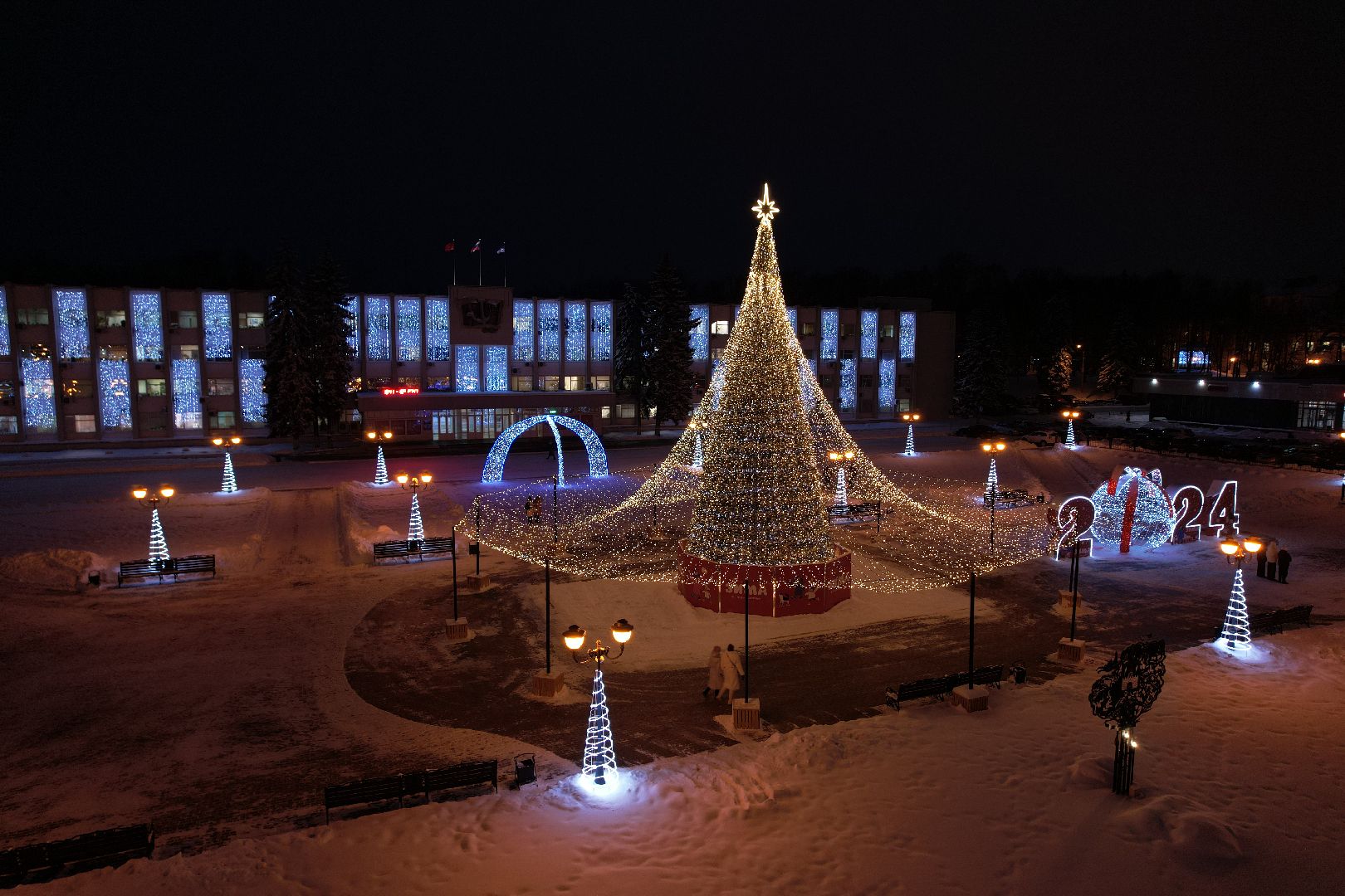 новый год, видео с коптера, Сергиев Посад