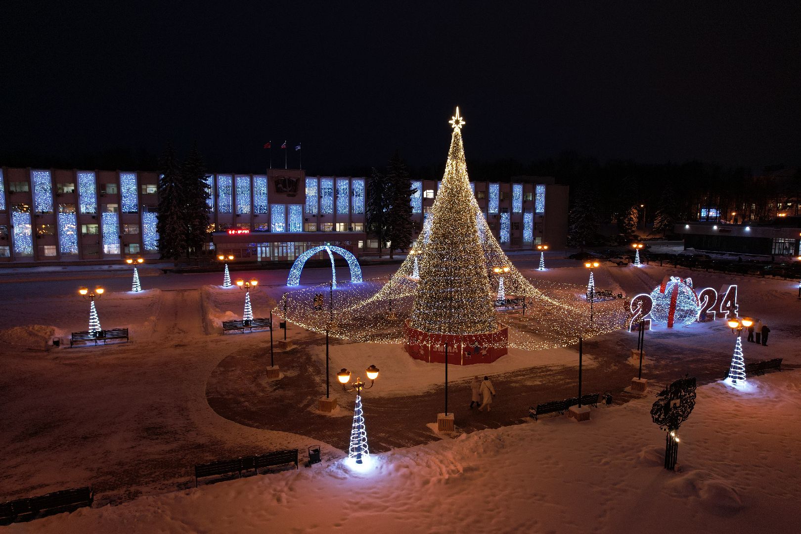 новый год, видео с коптера, Сергиев Посад