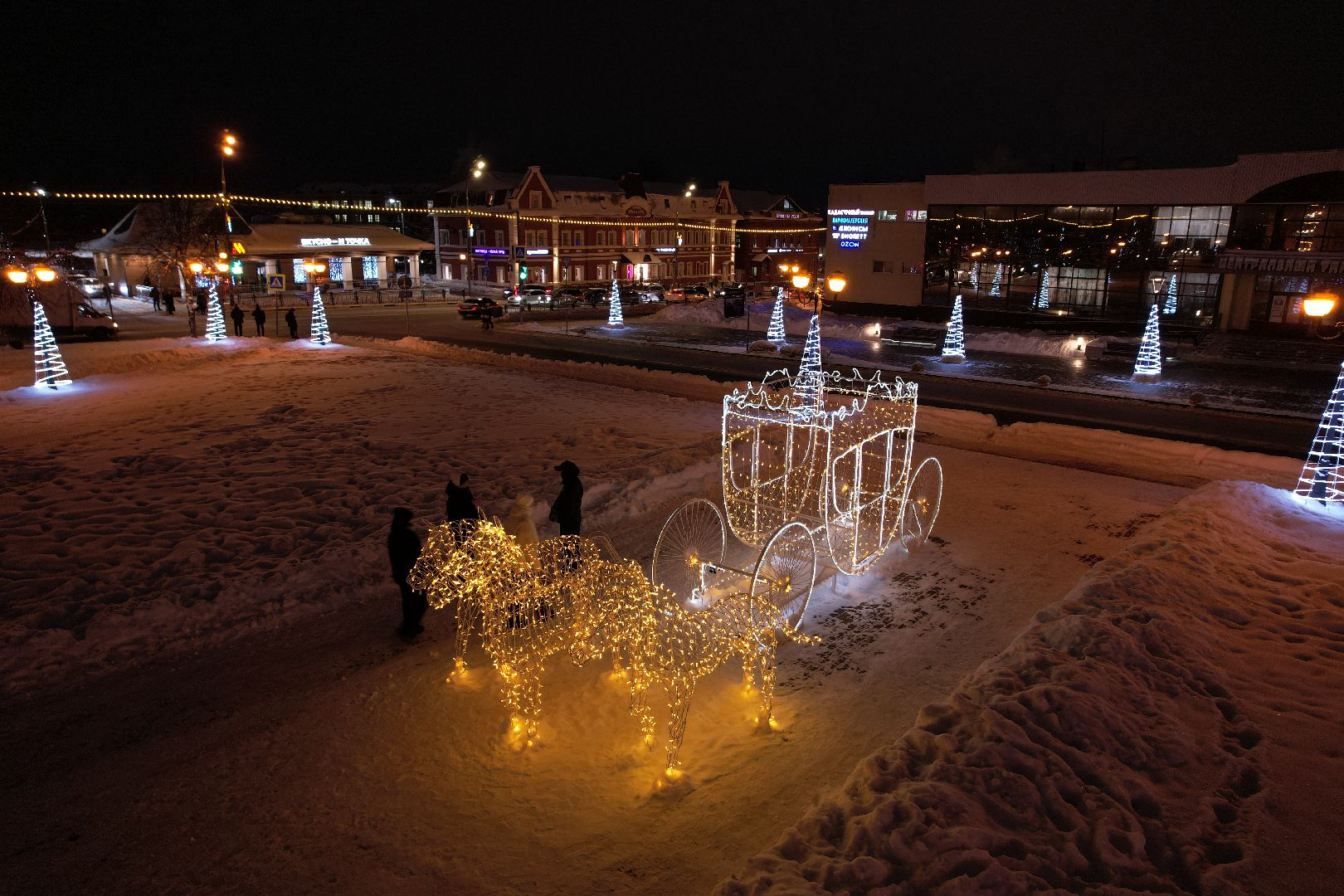 новый год, видео с коптера, Сергиев Посад