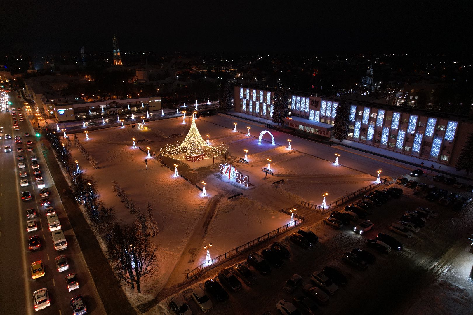 новый год, видео с коптера, Сергиев Посад