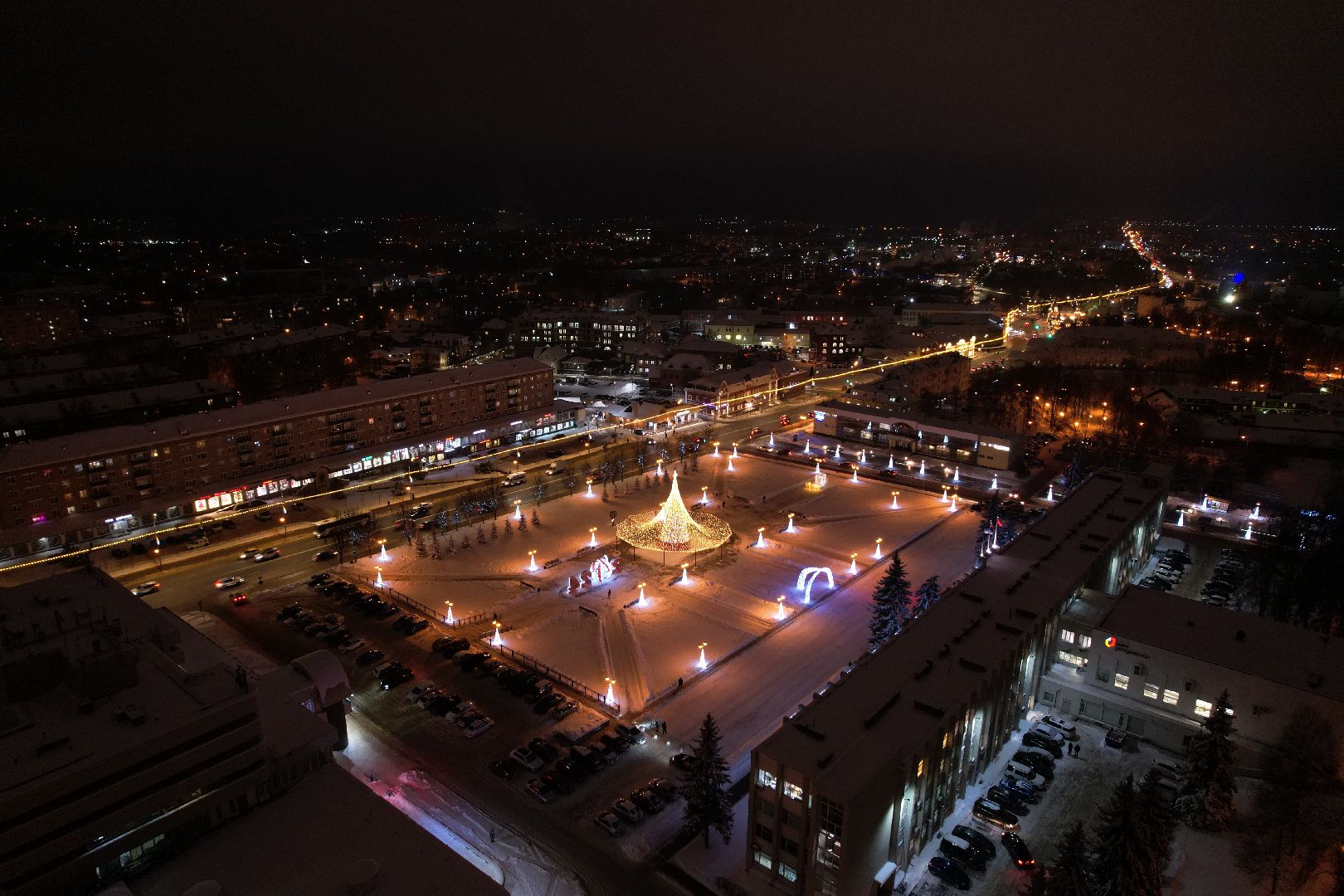 новый год, видео с коптера, Сергиев Посад
