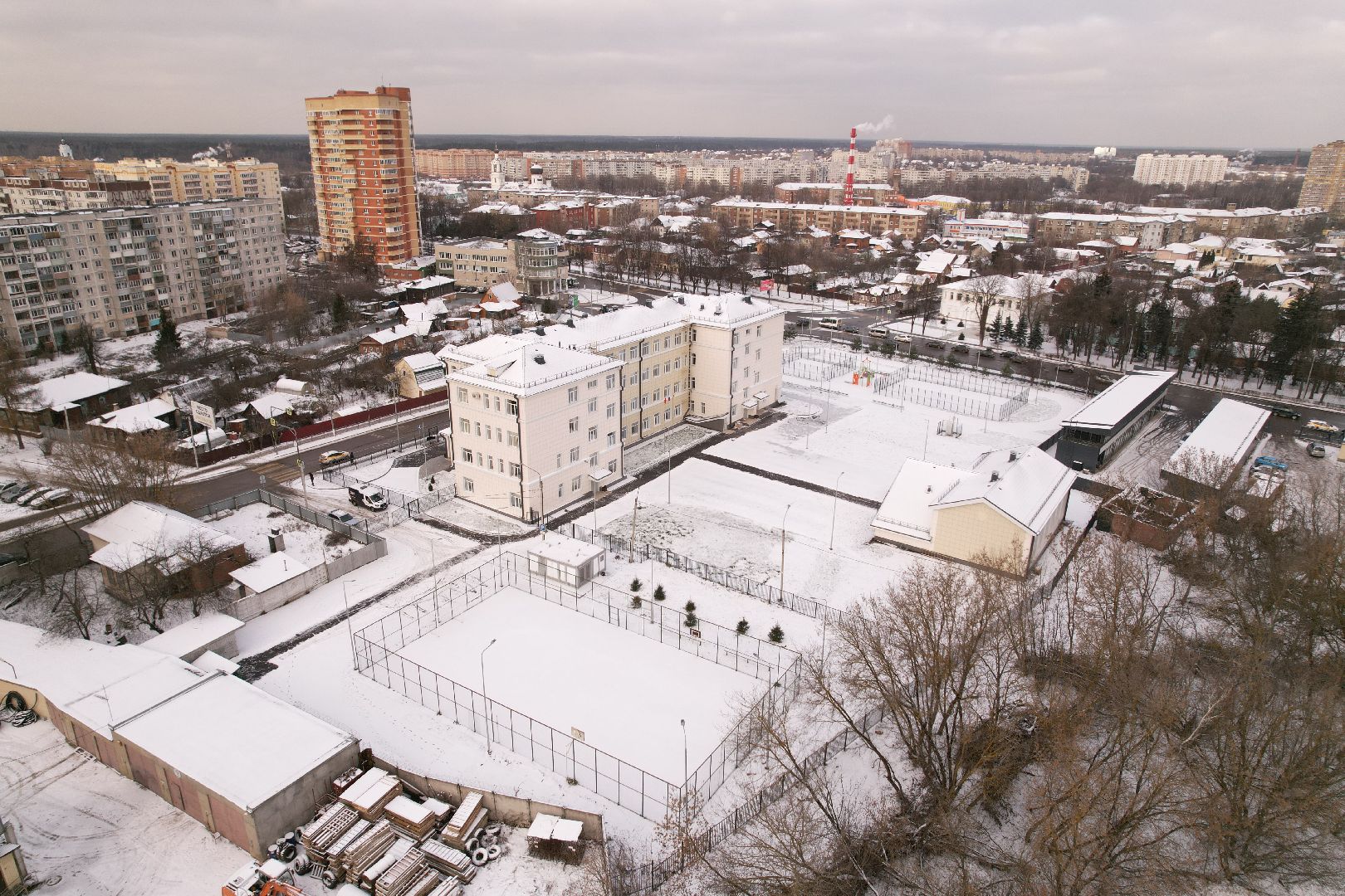 видео с коптера, школа, богородский,