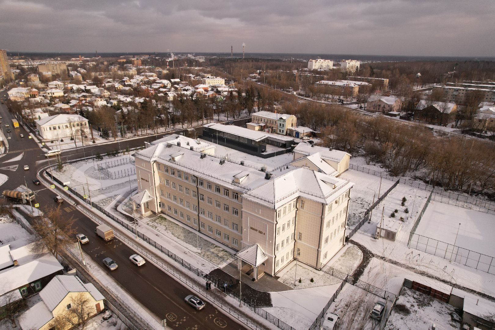 видео с коптера, школа, богородский,