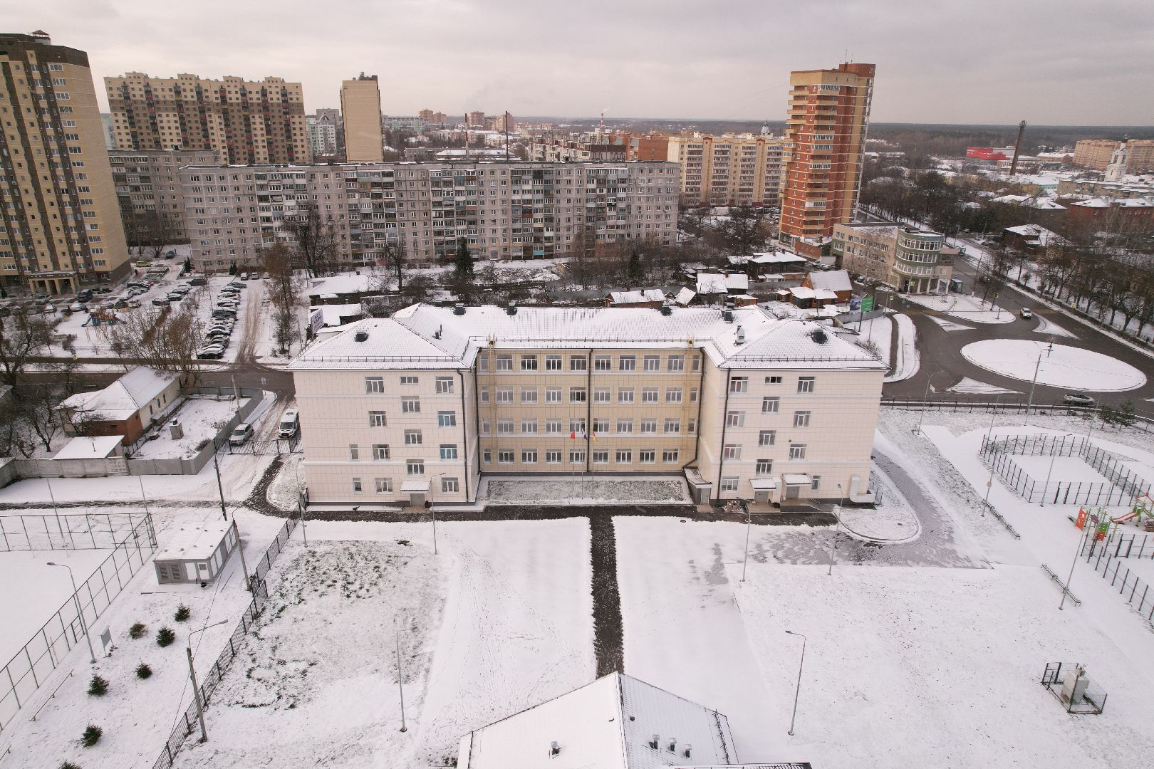 видео с коптера, школа, богородский,