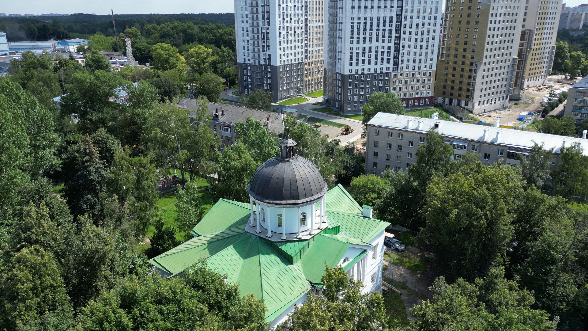петровское, лыткарино, видео с коптера,