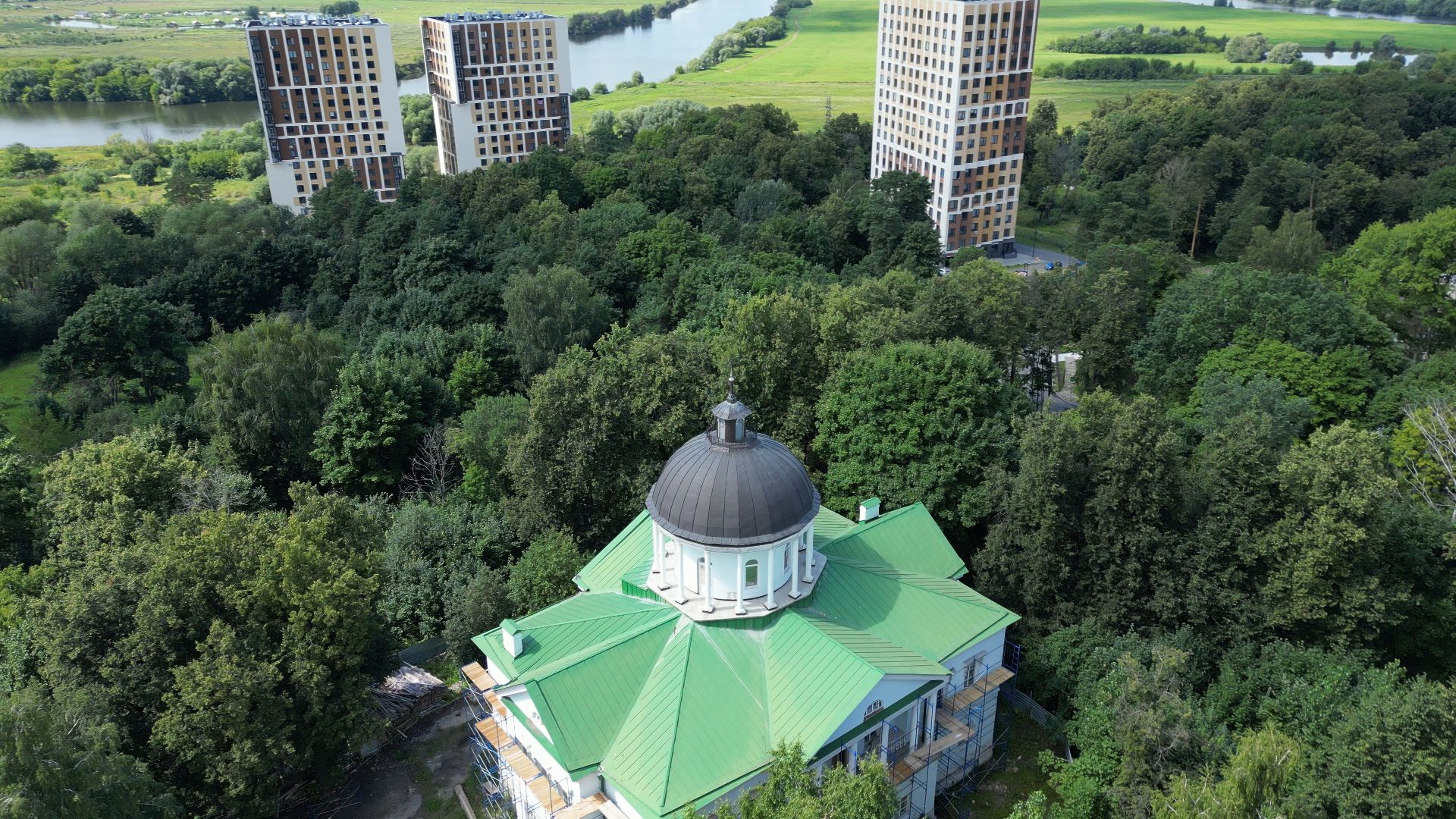 петровское, лыткарино, видео с коптера,