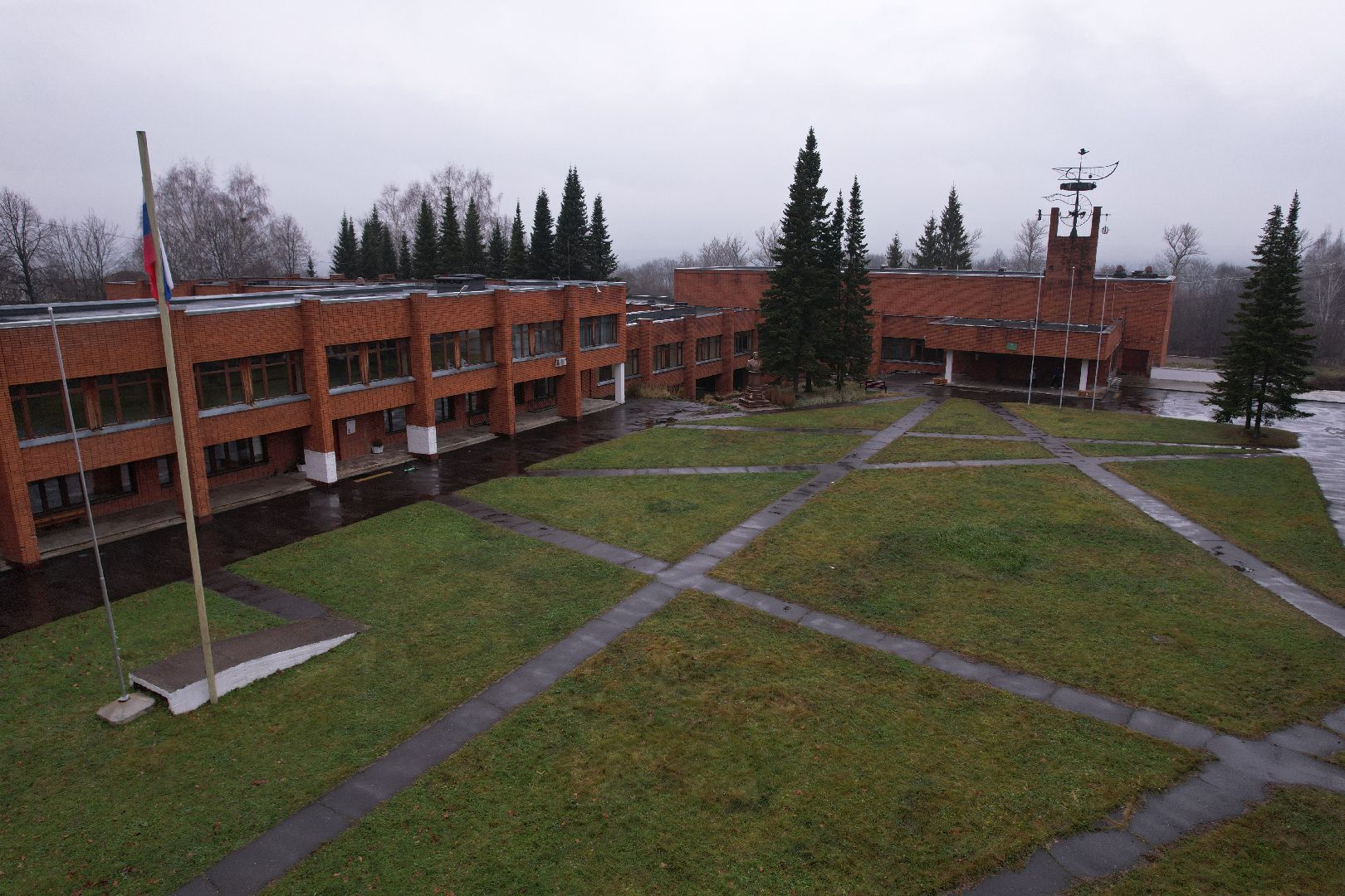 пущино, гимназия, видео с коптера,