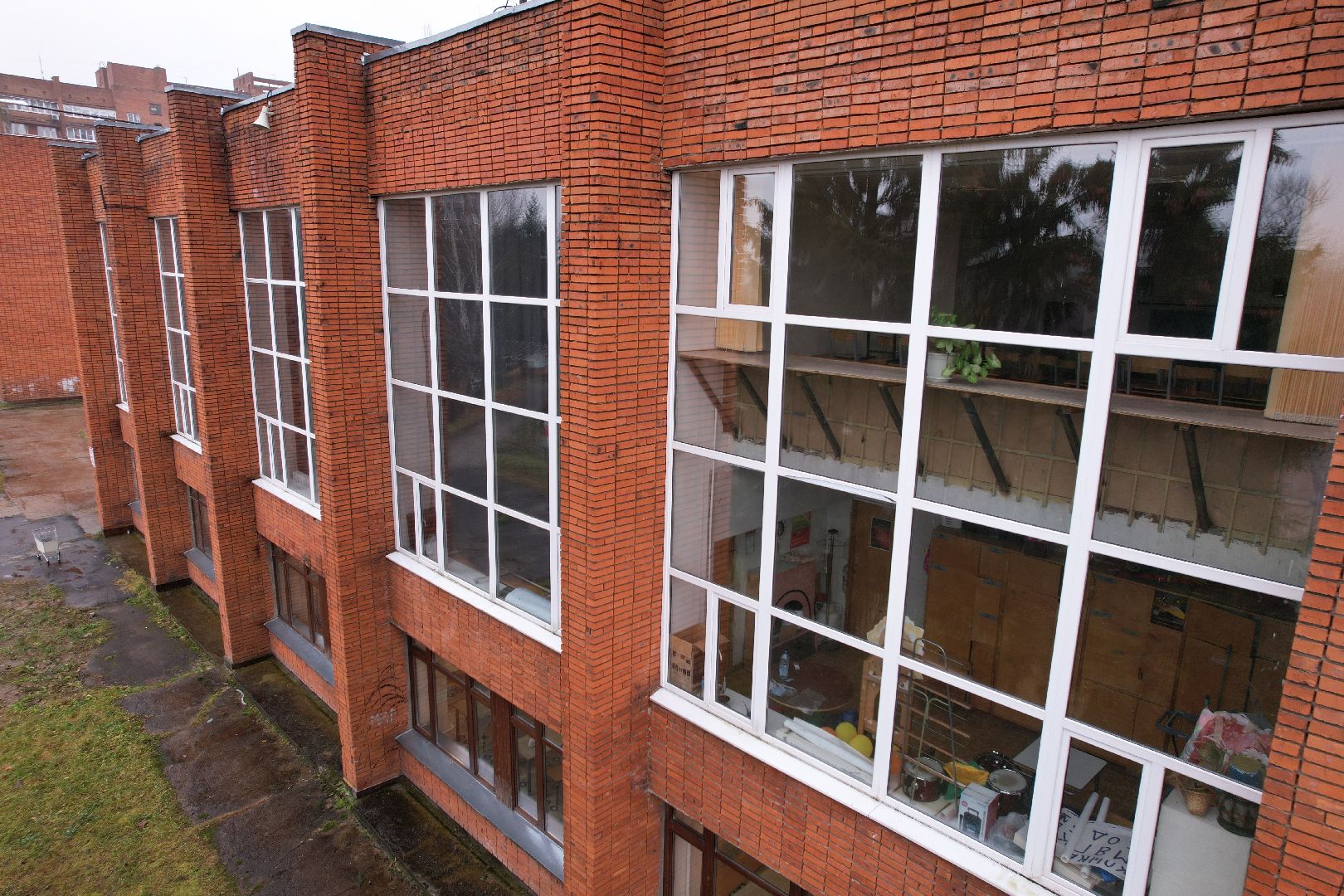 пущино, гимназия, видео с коптера,