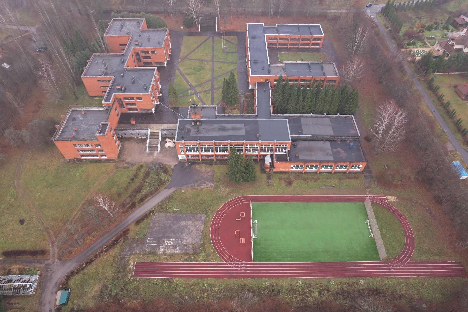 пущино, гимназия, видео с коптера,