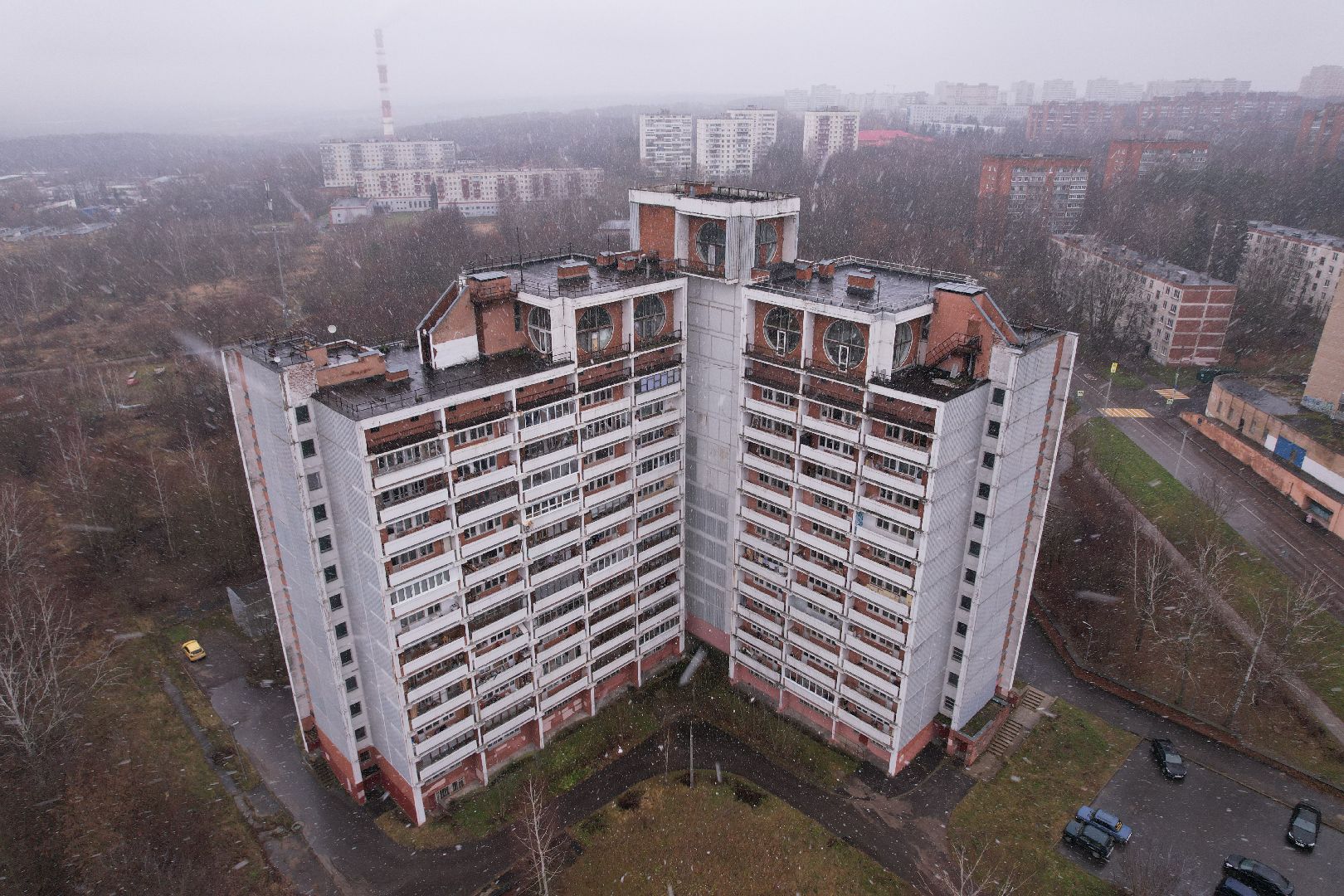 пущино, видео с коптера, дом аспиранта,