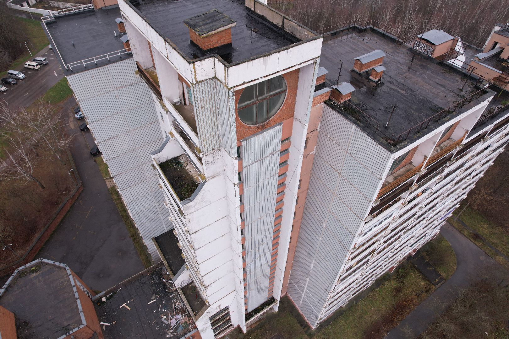 пущино, видео с коптера, дом аспиранта,