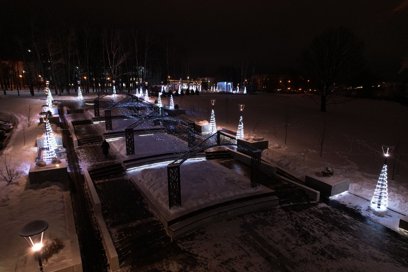 видео с коптера, сергиев посад, зима в подмосковье,