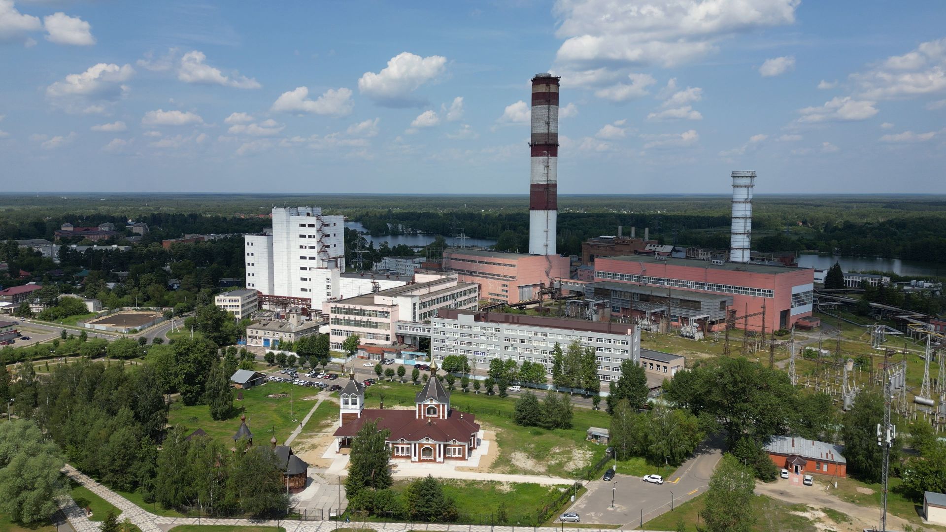 видео с коптера, электрогорск, города, промышленность,