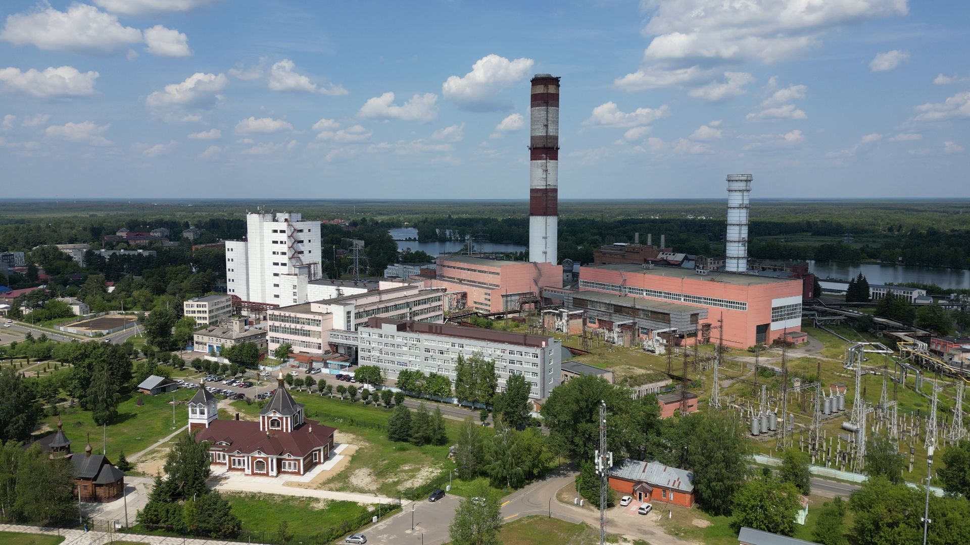 видео с коптера, электрогорск, города, промышленность,