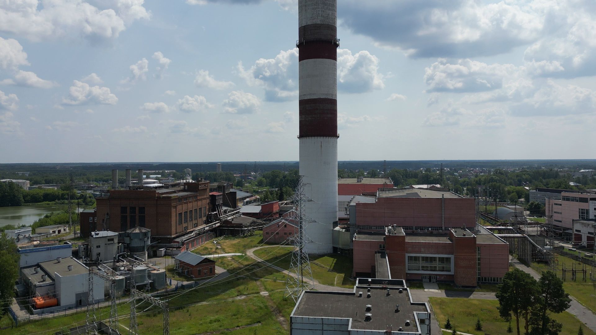 видео с коптера, электрогорск, города, промышленность,